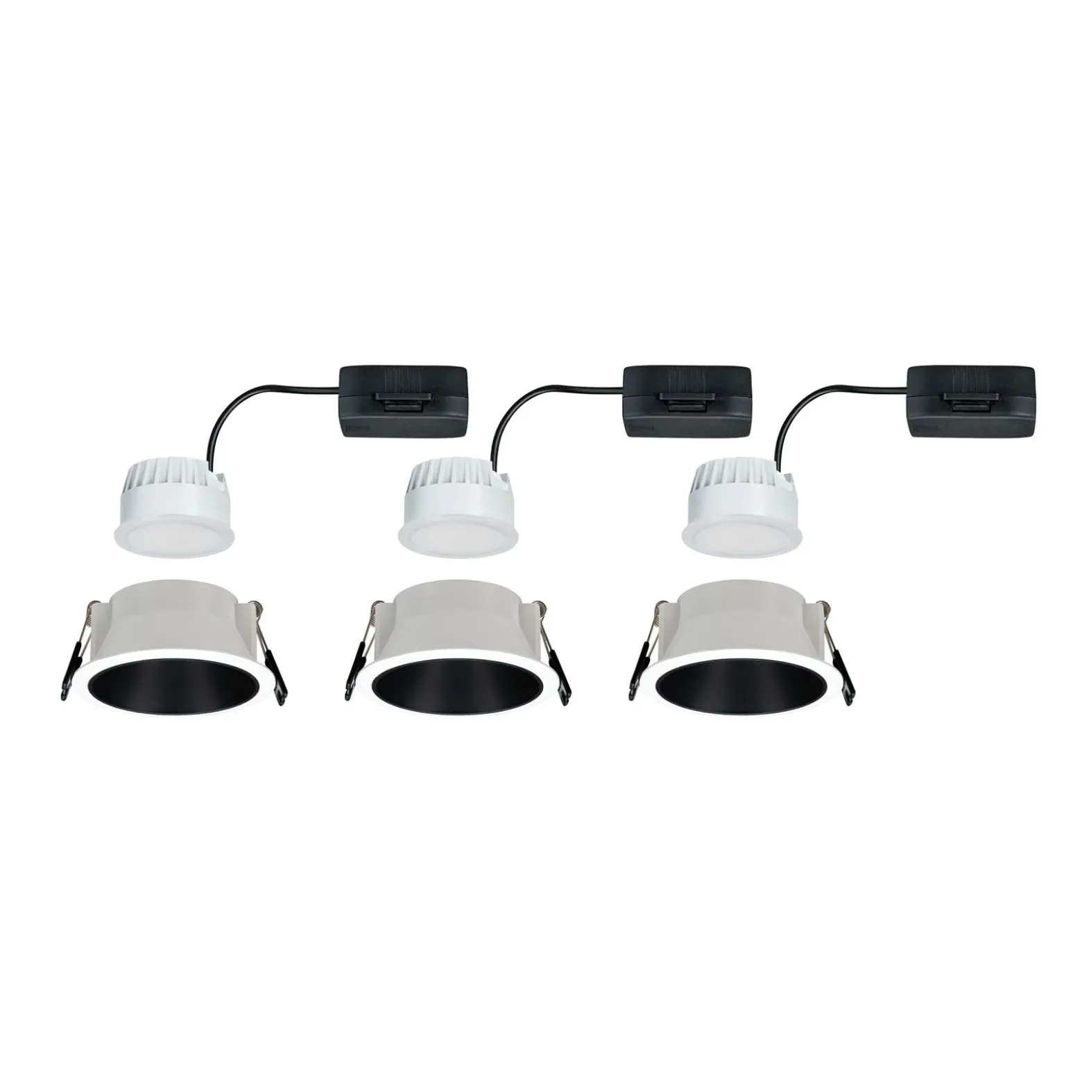 Paulmann Cole spotlight LED, negro-blanco, set 3