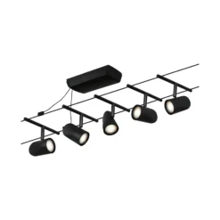 Paulmann Cup sobre cable básico 5 luces negro mate