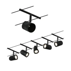 Paulmann Cup sobre cable básico 5 luces negro mate