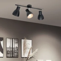 Paulmann Davy plafón, negro, 3 luces