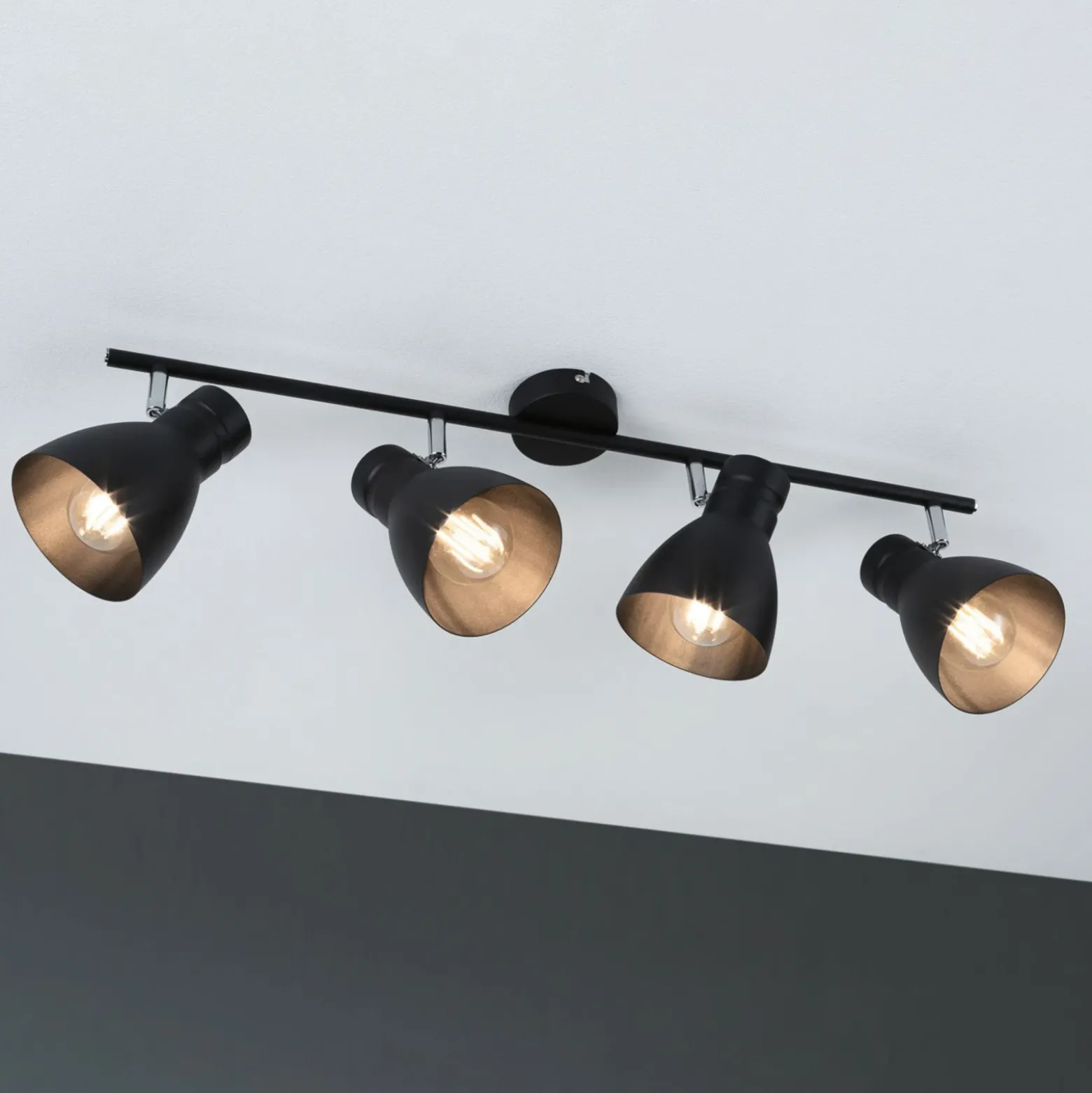 Paulmann Davy plafón, negro, 4 luces