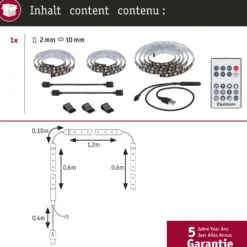 Paulmann EntertainLED LED-Strip RGB Set de TV de 65 pulgadas