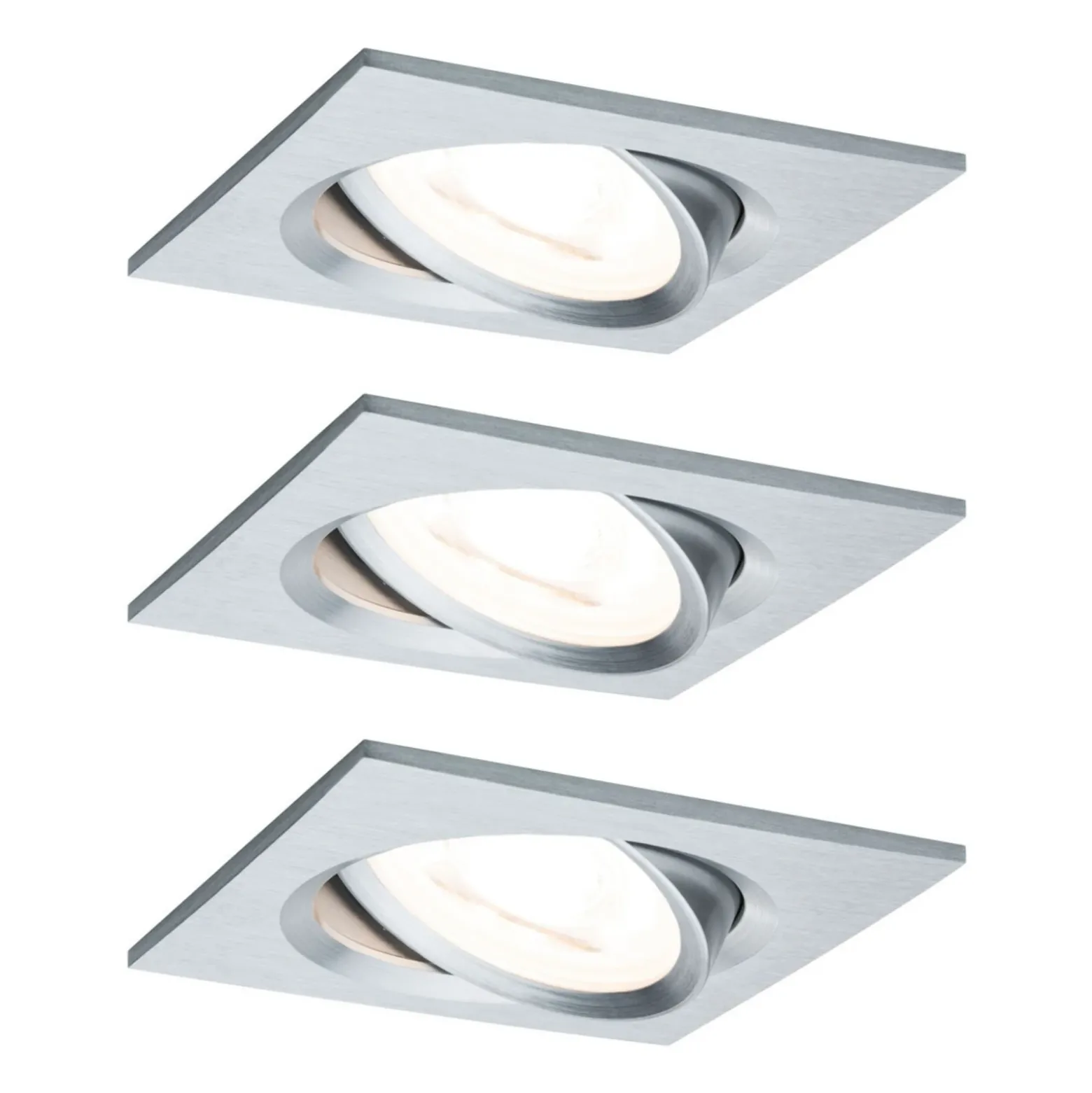 Paulmann 3 focos Nova angular atenuable/giratorio, aluminio