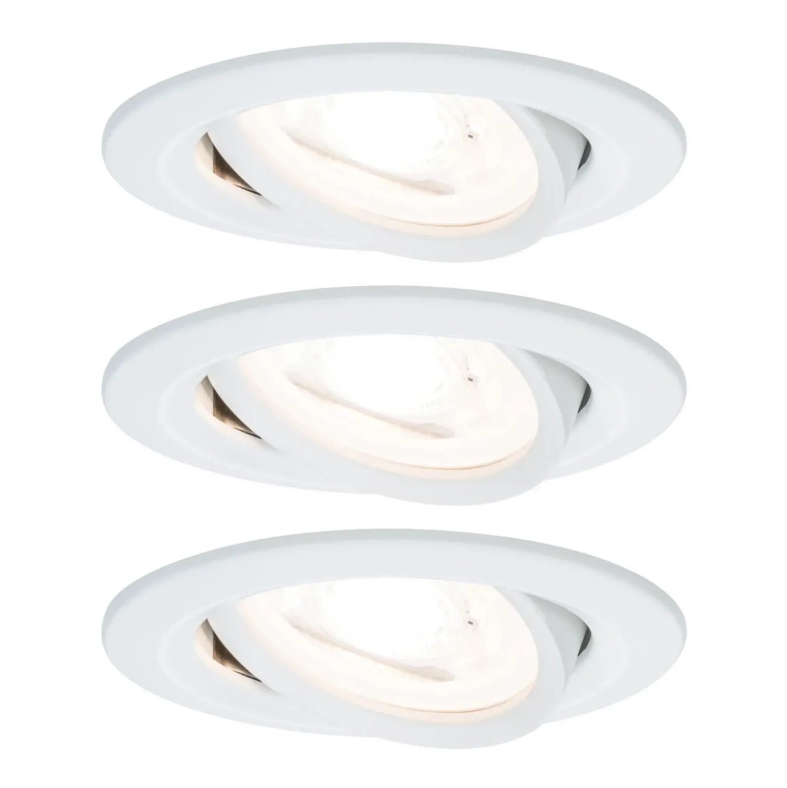 Paulmann 3 focos Nova redondos orientables/atenuables, blanco