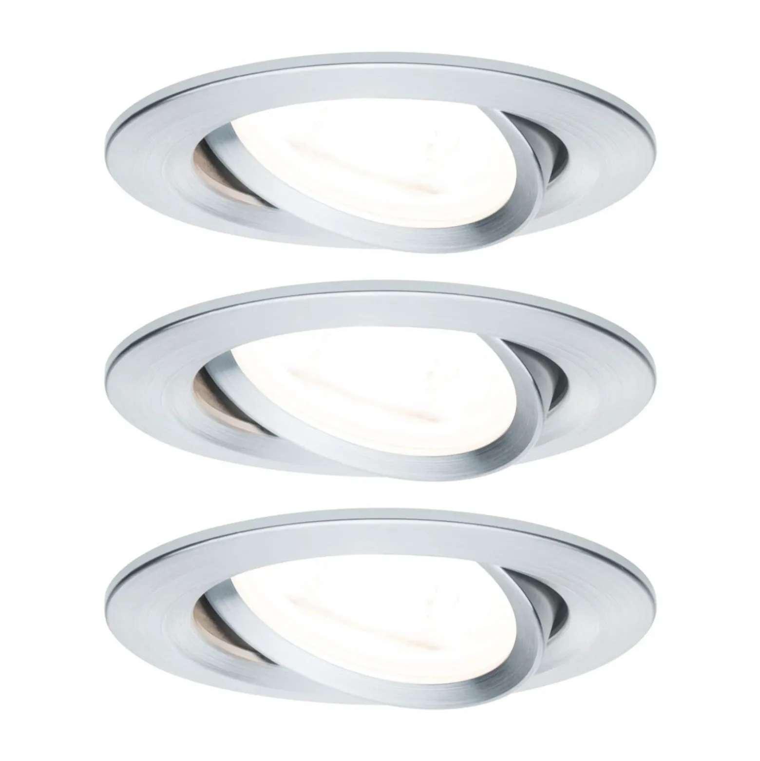 Paulmann 3 focos Nova redondos orientables/atenuables, aluminio