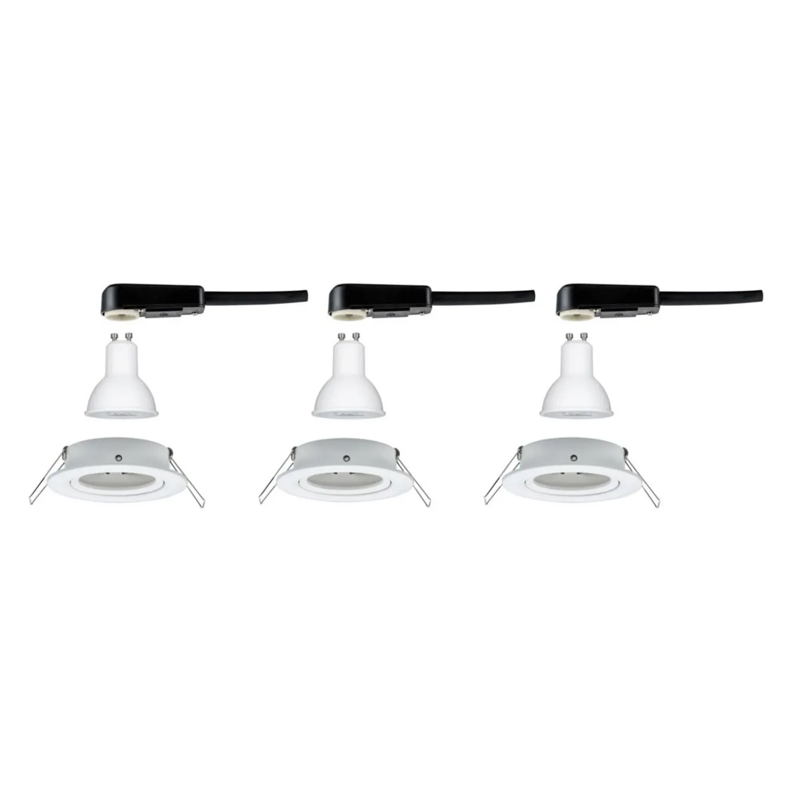 Paulmann 3 focos Nova redondos orientables/atenuables, blanco