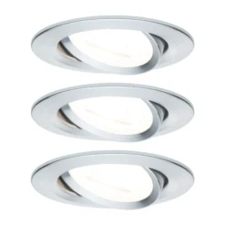 Paulmann 3 focos Nova redondos orientables/atenuables, aluminio