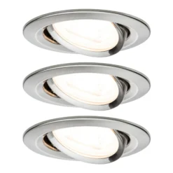 Paulmann 3 focos Nova redondos orientables/atenuables, hierro
