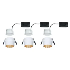 Paulmann Gil empotrado LED blanco mate/oro 3 ud