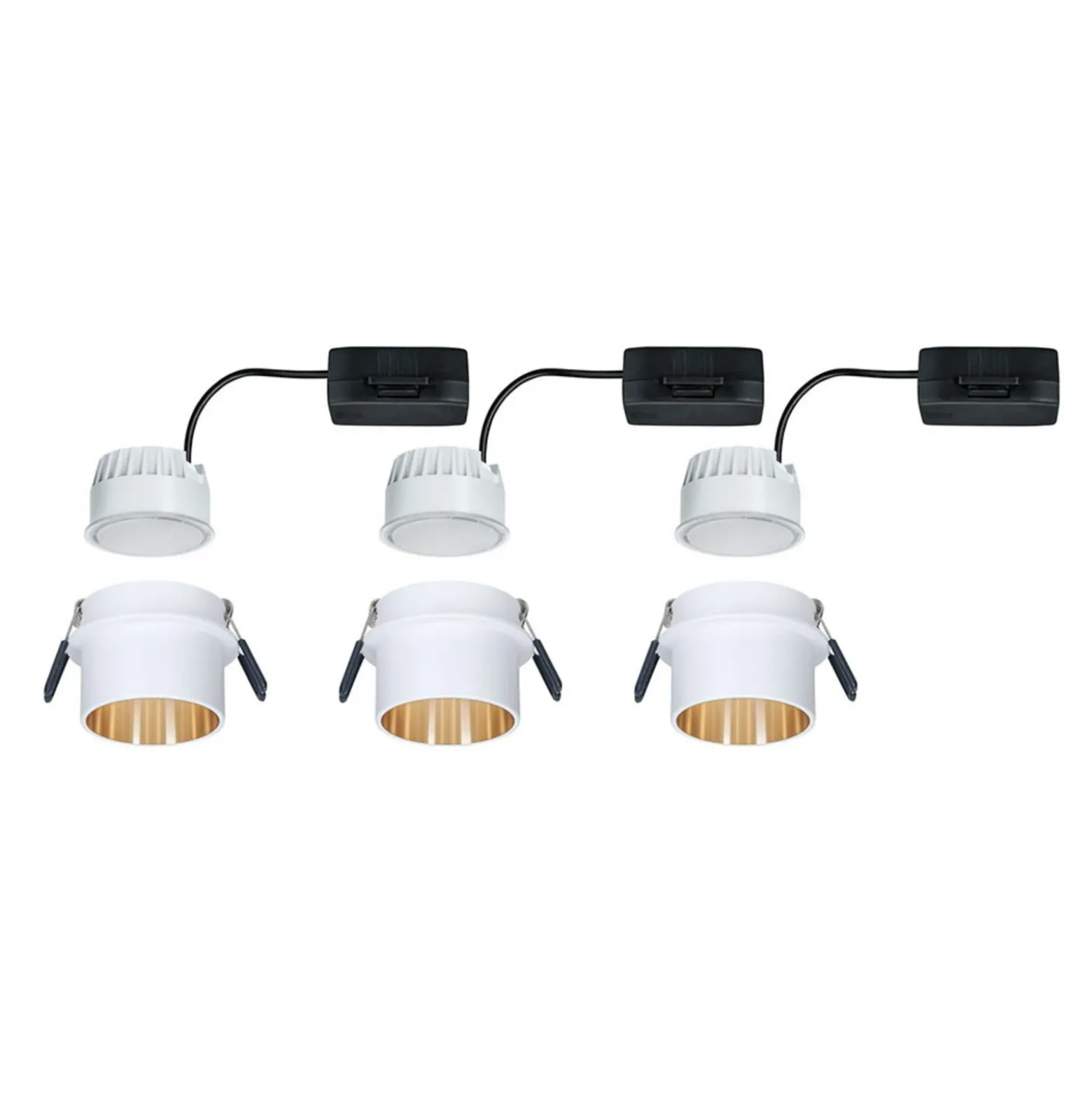 Paulmann Gil empotrado LED blanco mate/oro 3 ud