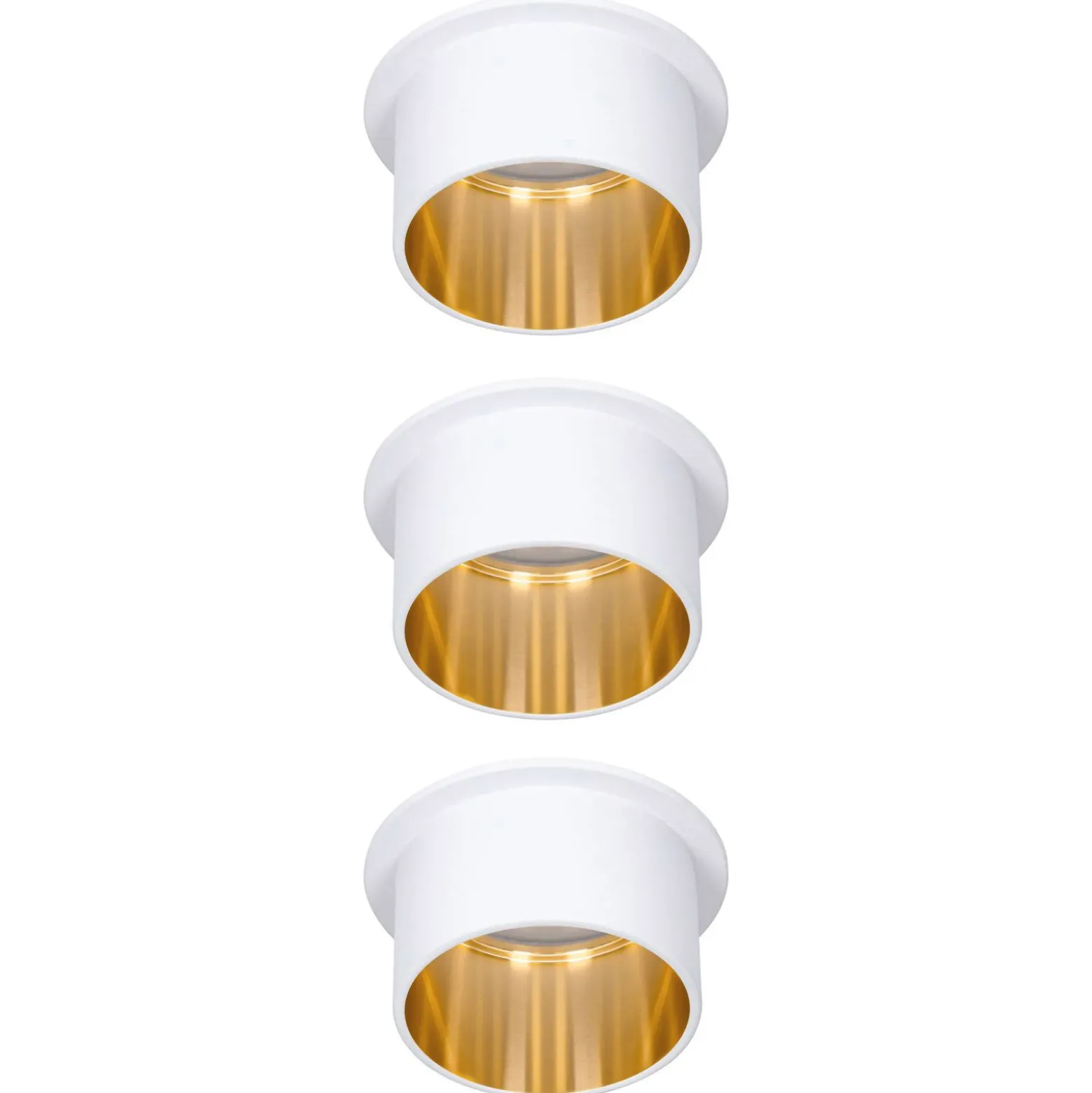 Paulmann Gil empotrado LED blanco mate/oro 3 ud