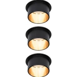 Paulmann Gil empotrado LED negro mate/oro set 3 ud