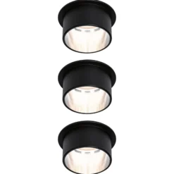 Paulmann Gil empotrado LED negro mate/hierro 3 ud