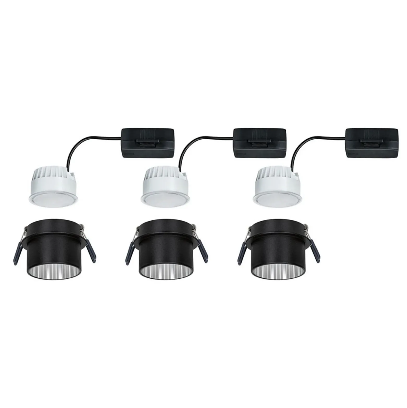 Paulmann Gil empotrado LED negro mate/hierro 3 ud