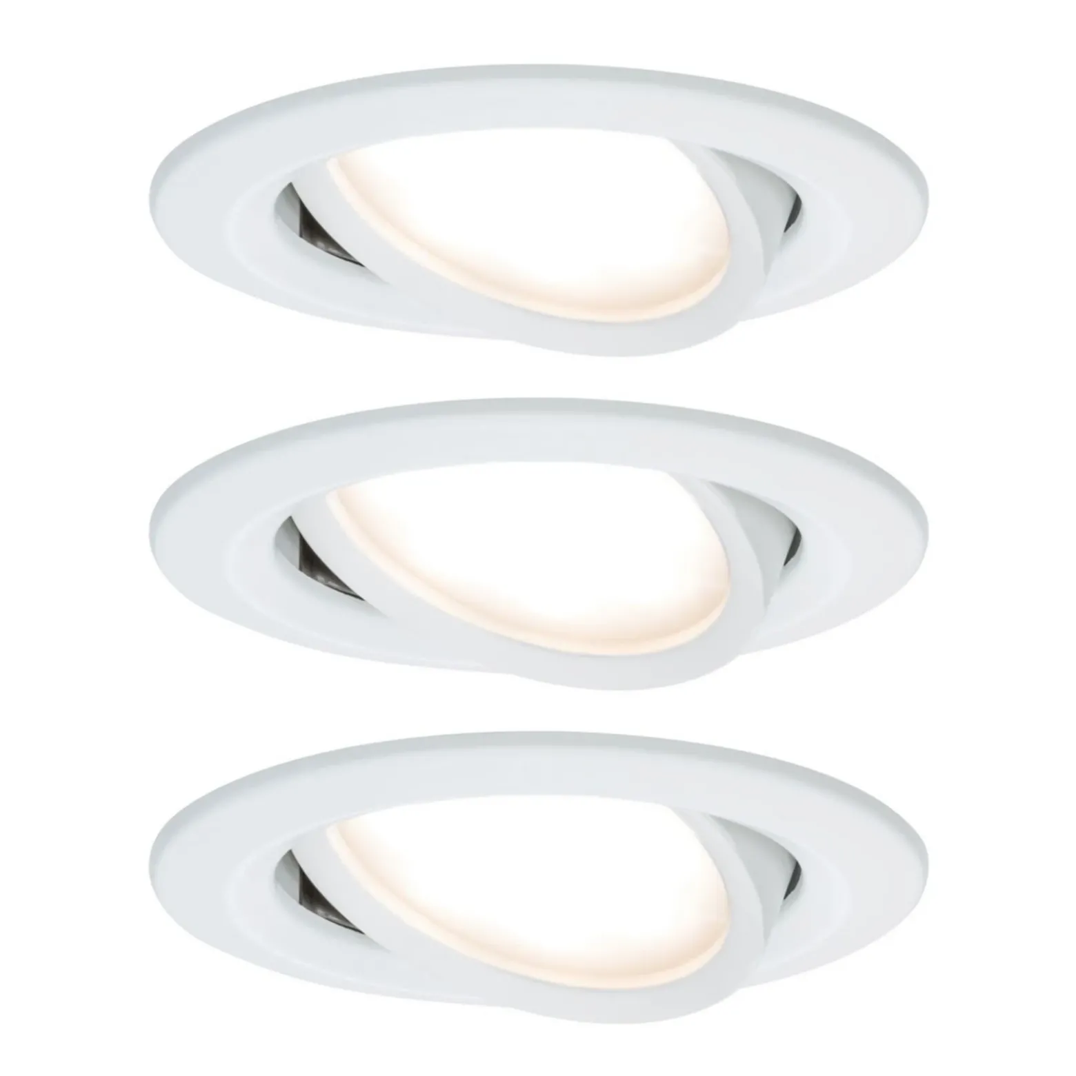 Paulmann, juego de 3 focos Nova Coin redondos orientables, blanco mate