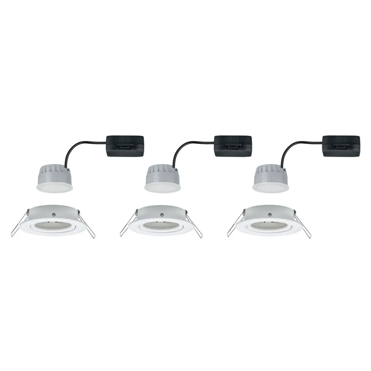 Paulmann, juego de 3 focos Nova Coin redondos orientables, blanco mate
