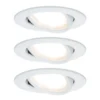 Paulmann, juego de 3 focos Nova Coin redondos orientables, blanco mate