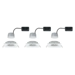 Paulmann, juego de 3 focos Nova Coin, angulares, atenuables, blanco mate, 2700 K