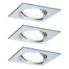 Paulmann, juego de 3 focos Nova Coin, angulares, atenuables, aluminio torneado,