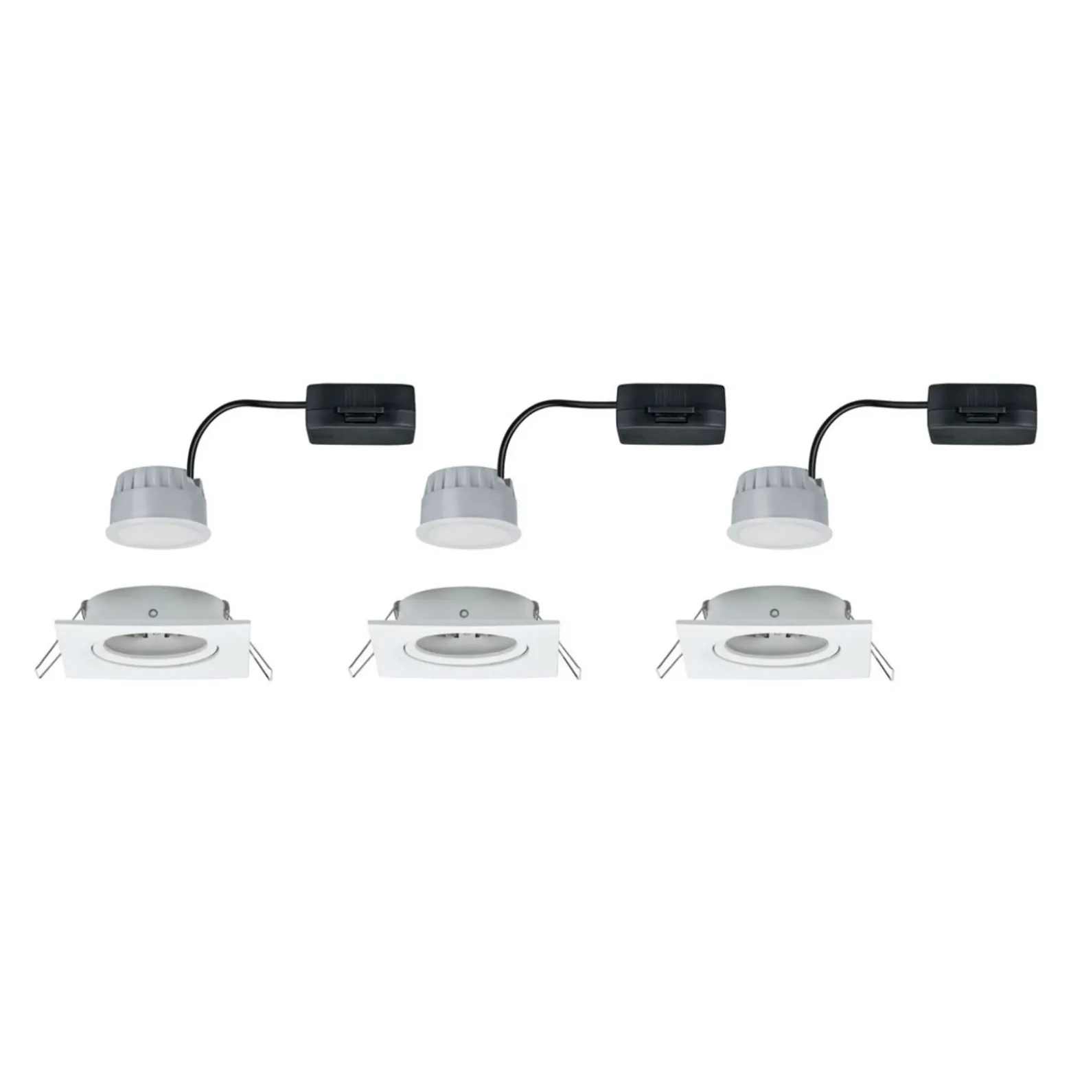 Paulmann, juego de 3 focos Nova Coin, angulares, atenuables, blanco mate, 2700 K