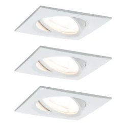 Paulmann, juego de 3 focos Nova Coin, angulares, atenuables, blanco mate, 2700 K