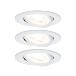 Paulmann, juego de 3 focos Nova redondos orientables, blanco mate, GU10, 2700 K