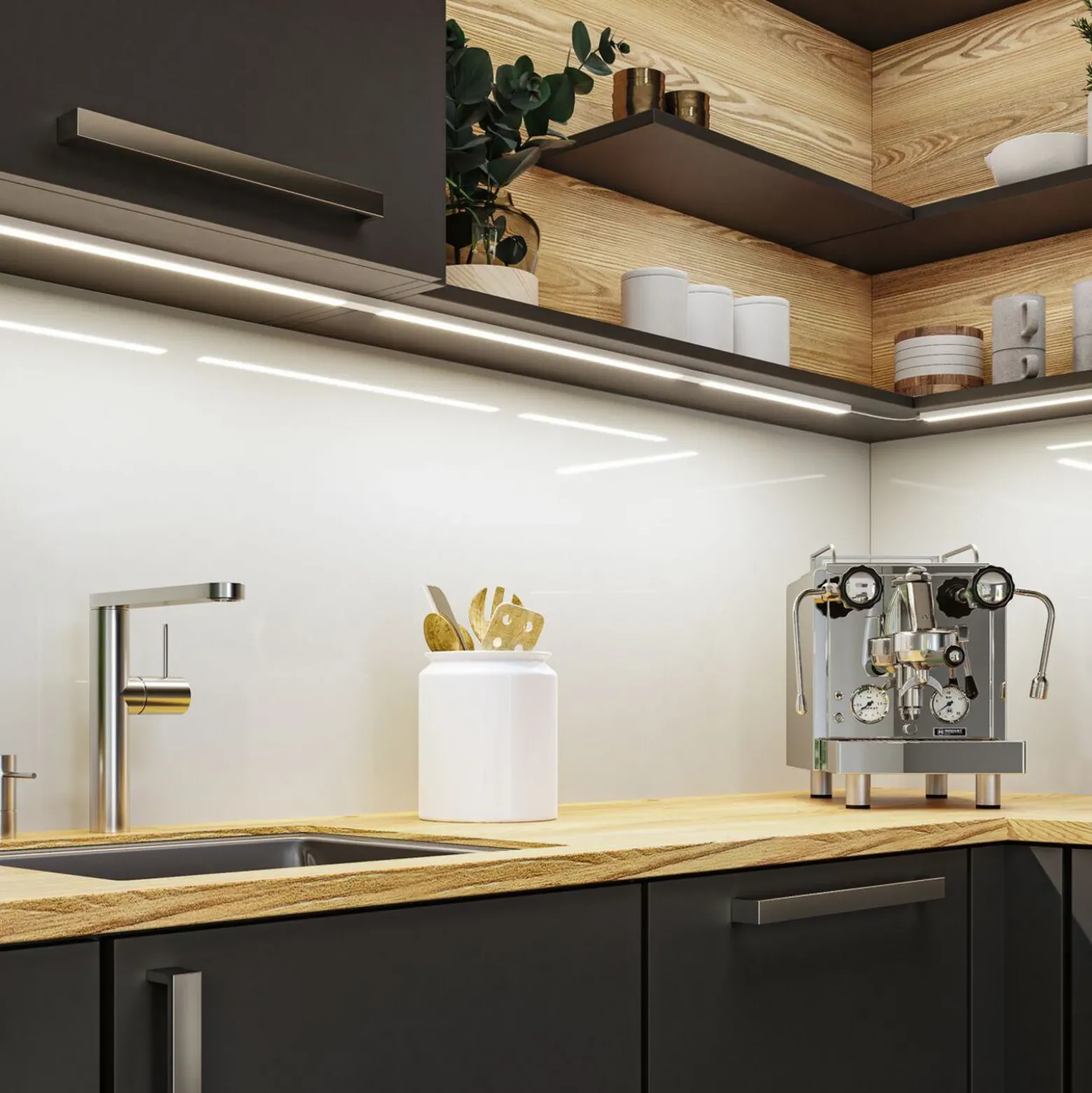 Paulmann lámpara bajo mueble Inline, ampliación de 2 unidades, blanco, 35 cm,