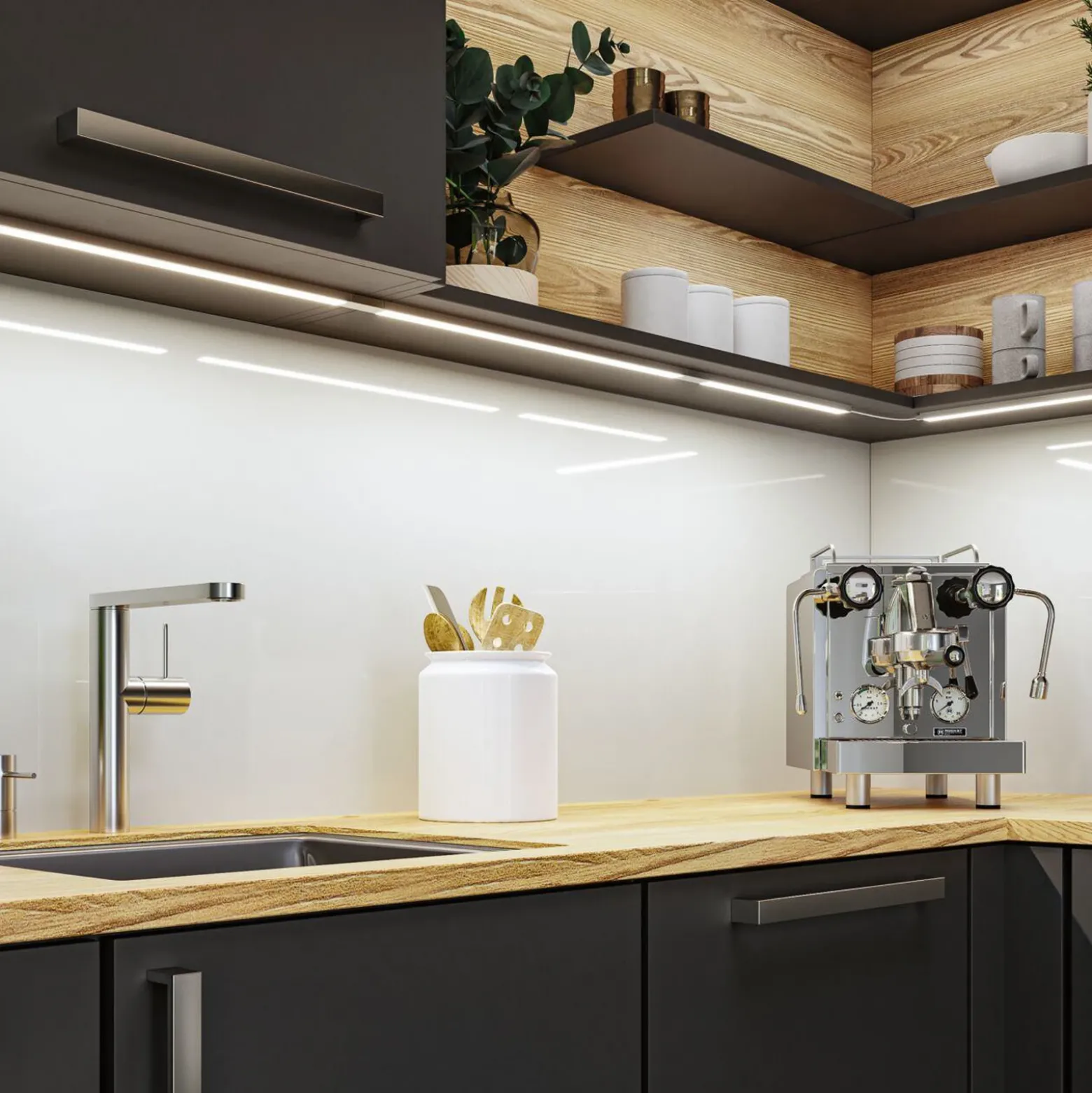 Paulmann lámpara bajo mueble Inline 2x ampliación cromado 35 cm 830
