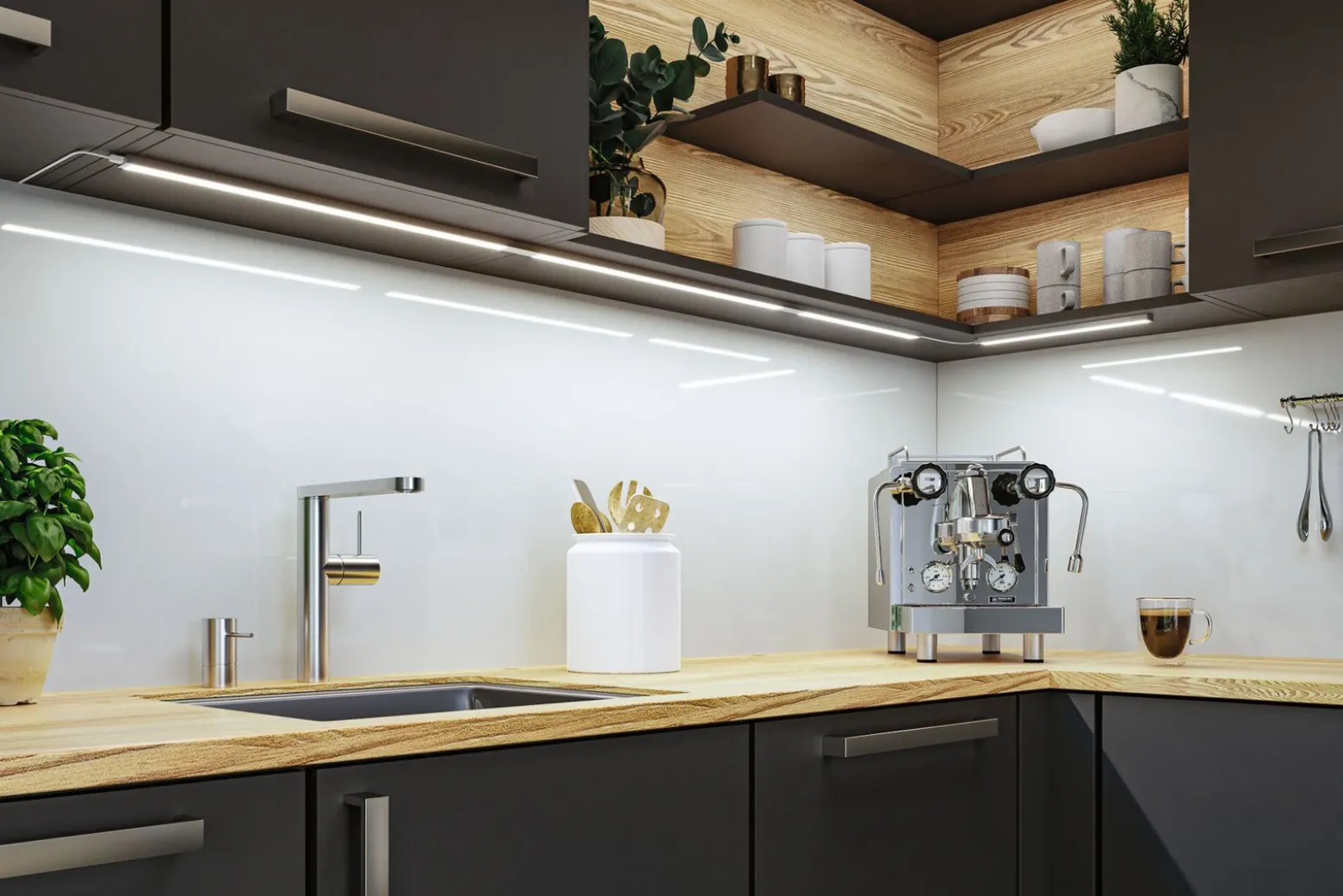 Paulmann lámpara bajo mueble Inline 2x ampliación cromado 35 cm 830