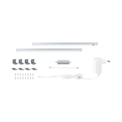 Paulmann Lámpara bajo mueble Inline, kit de inicio de 2 unidades, cromado, 35