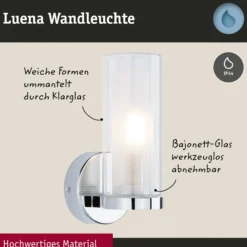 Paulmann Luena aplique IP44 cromo E14 1 luz