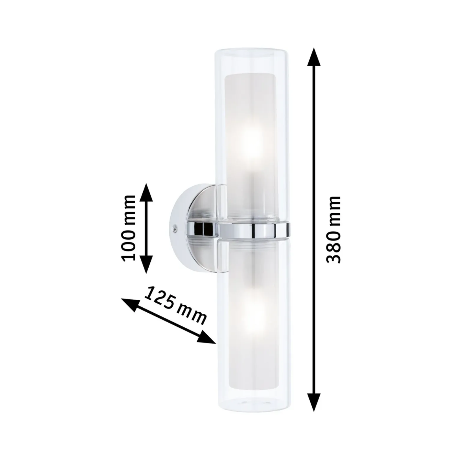 Paulmann Luena aplique IP44 cromo E14 2 luces