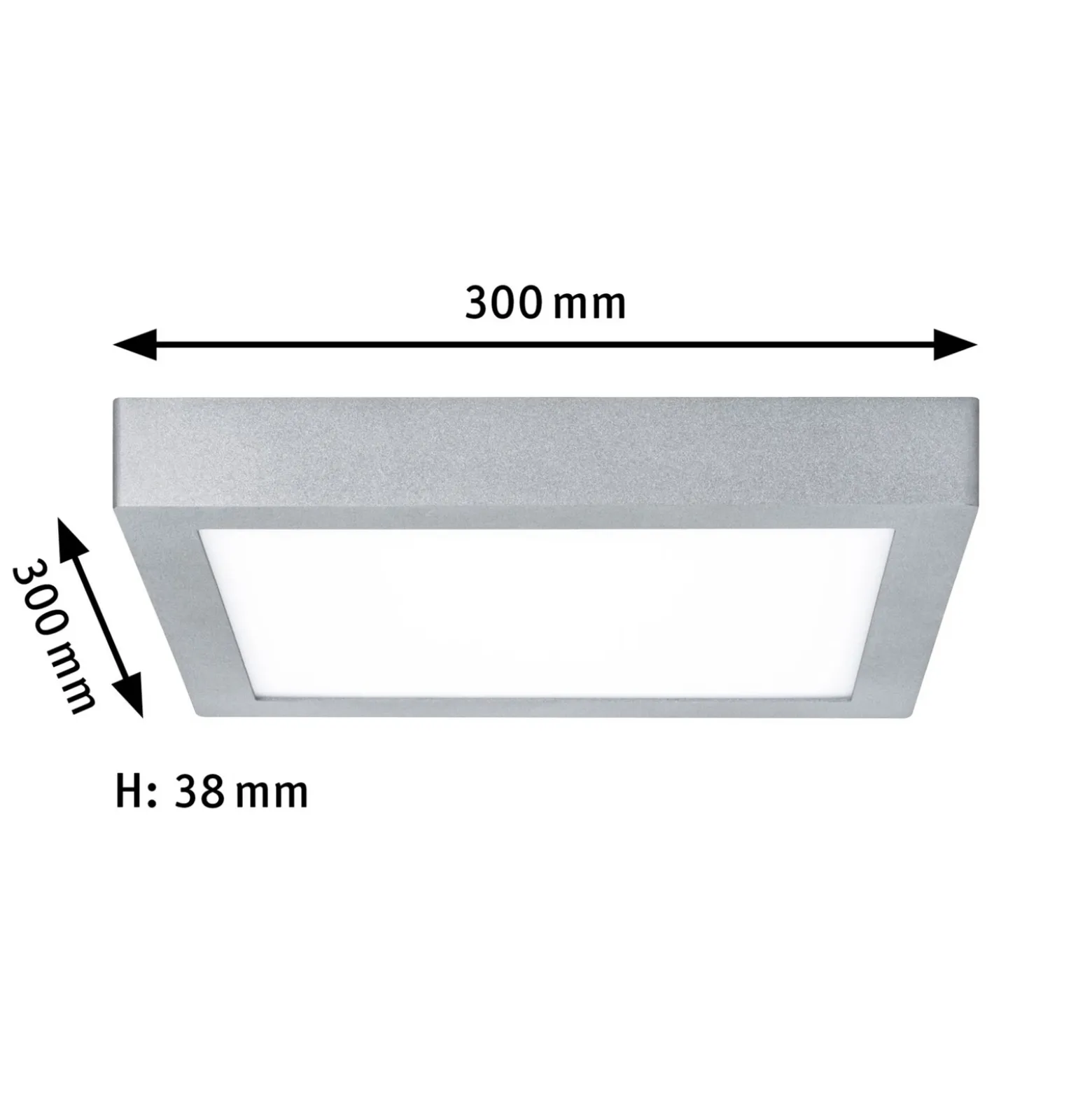Paulmann Lunar panel LED, angular, cromo, 30x30cm