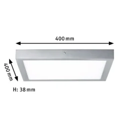 Paulmann Lunar panel LED, angular, cromo, 40x40cm