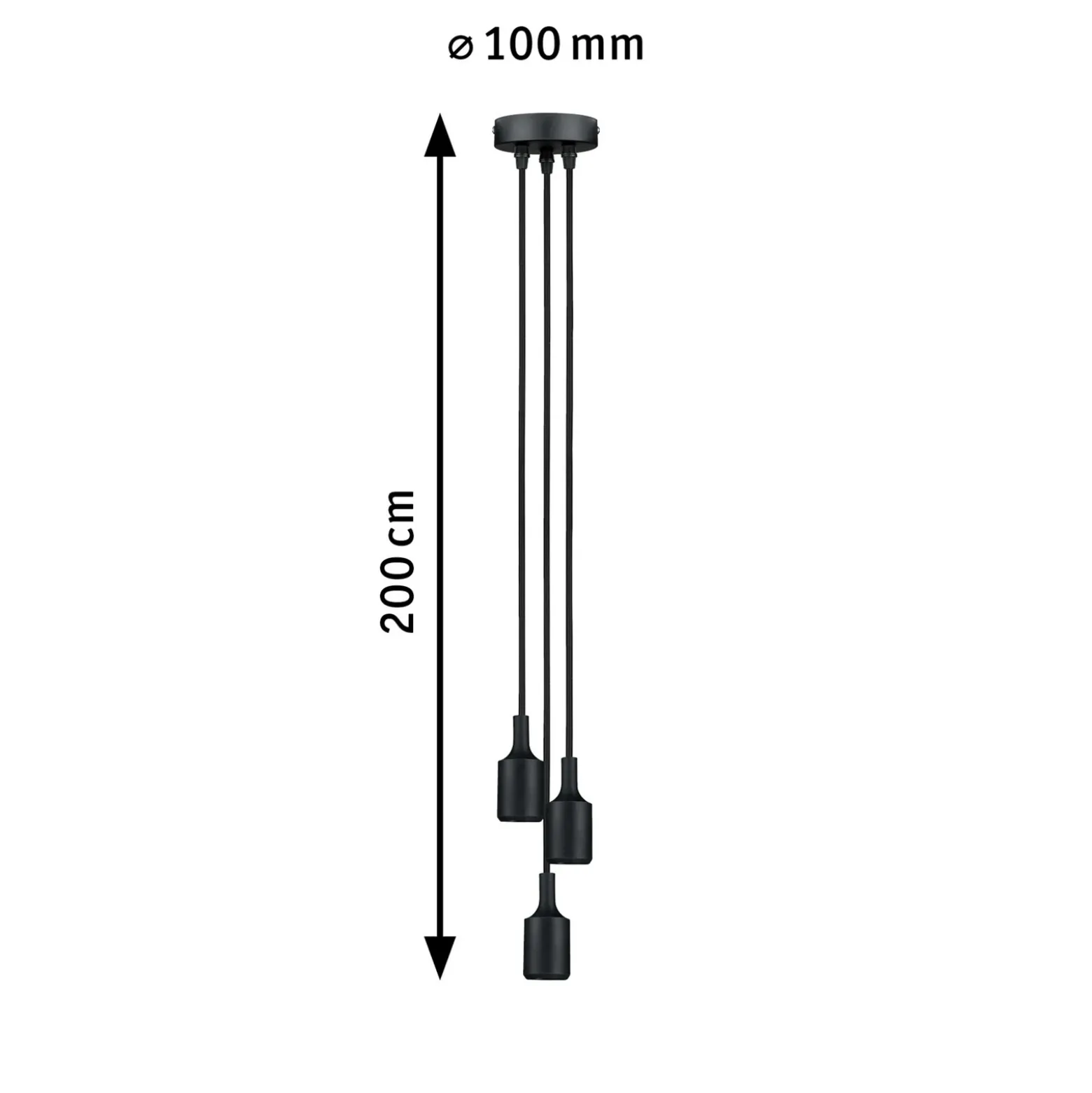 Paulmann Neordic Ketil colgante 3 luces negro
