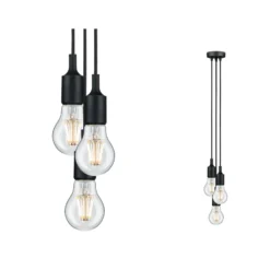Paulmann Neordic Ketil colgante 3 luces negro