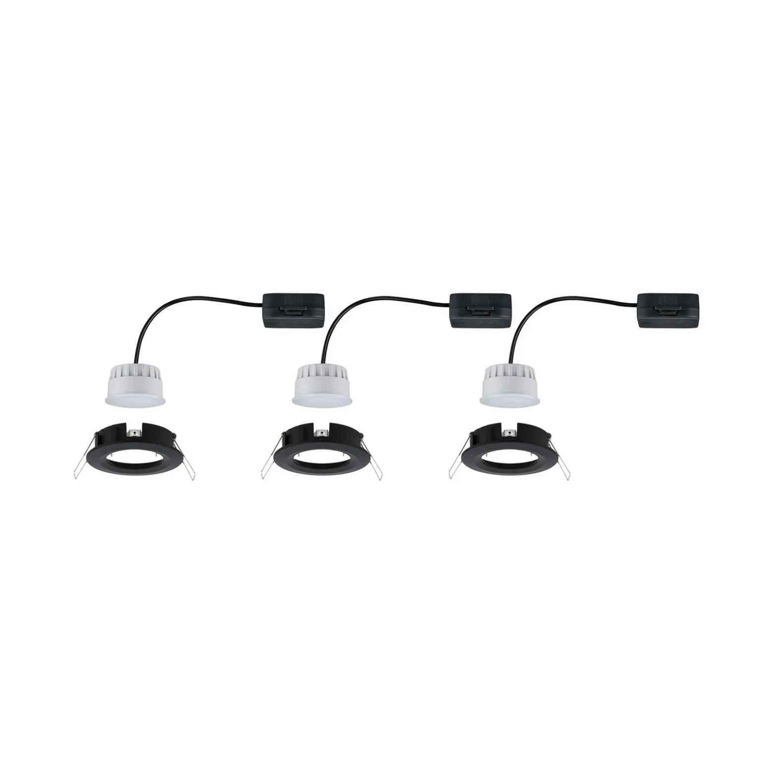 Paulmann Nova Coin 3x redondo dim 3 rígido negro