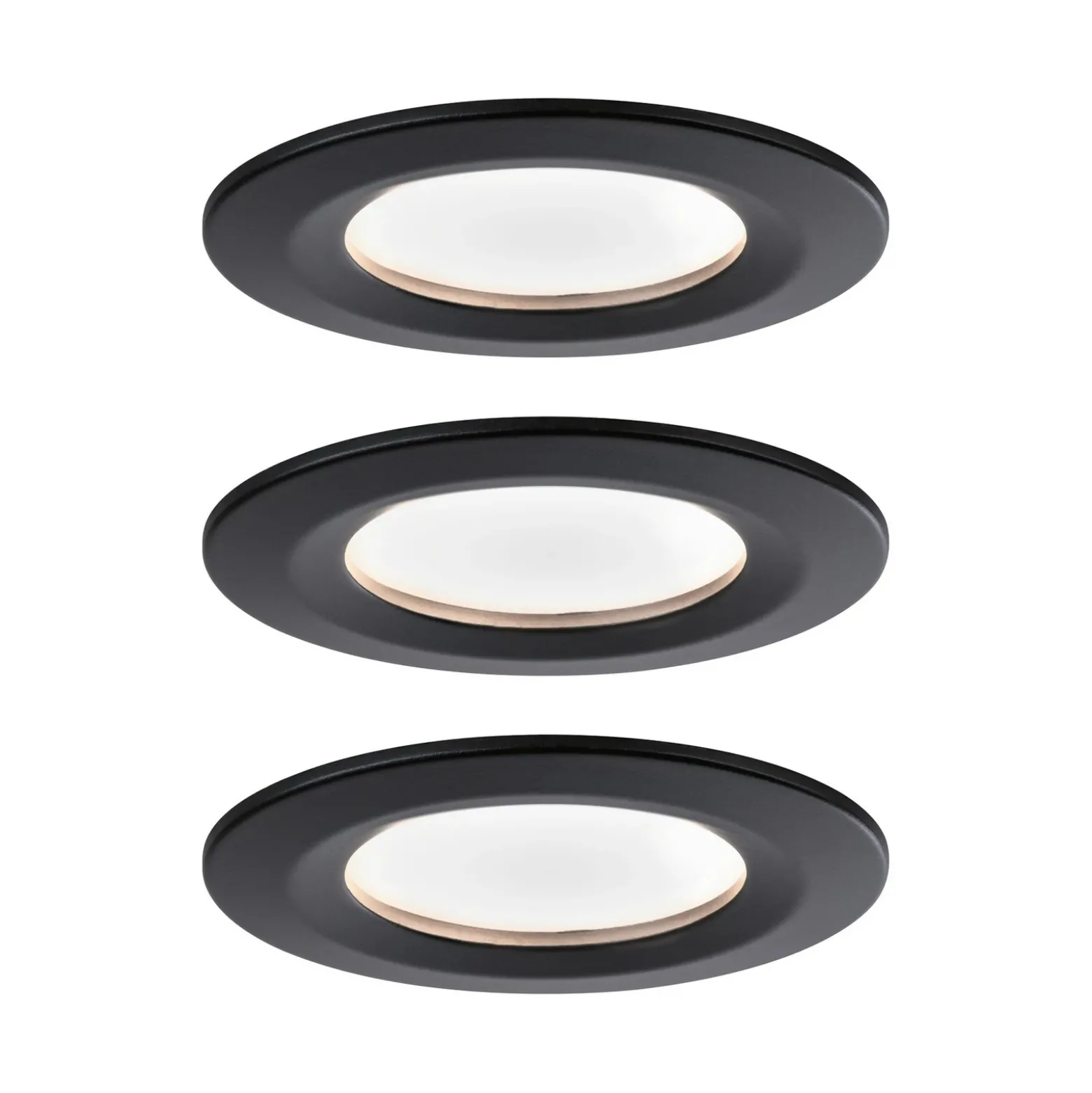 Paulmann Nova Coin 3x redondo dim 3 rígido negro