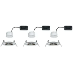 Paulmann Nova empotrada LED 3 ud. rígido, hierro