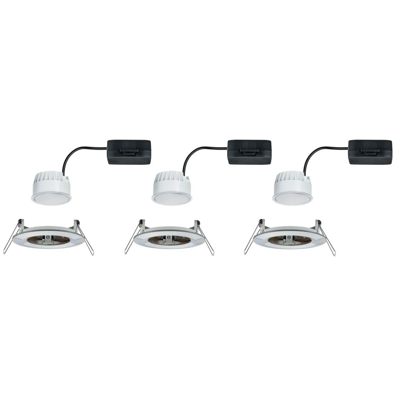 Paulmann Nova empotrada LED 3 ud. rígido, hierro