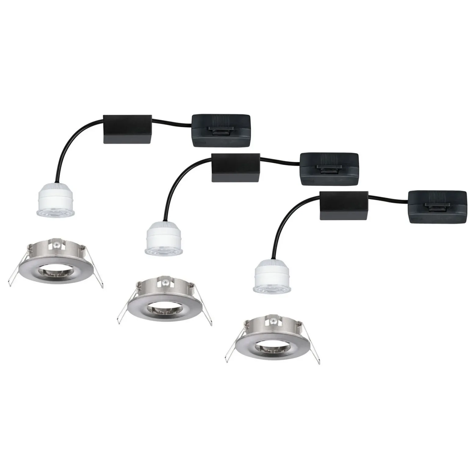 Paulmann Nova mini foco empotrado 3 ud IP44 hierro