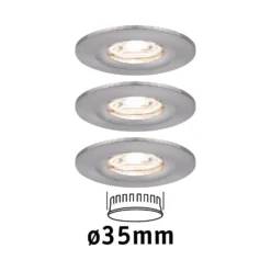 Paulmann Nova mini foco empotrado 3 ud IP44 hierro