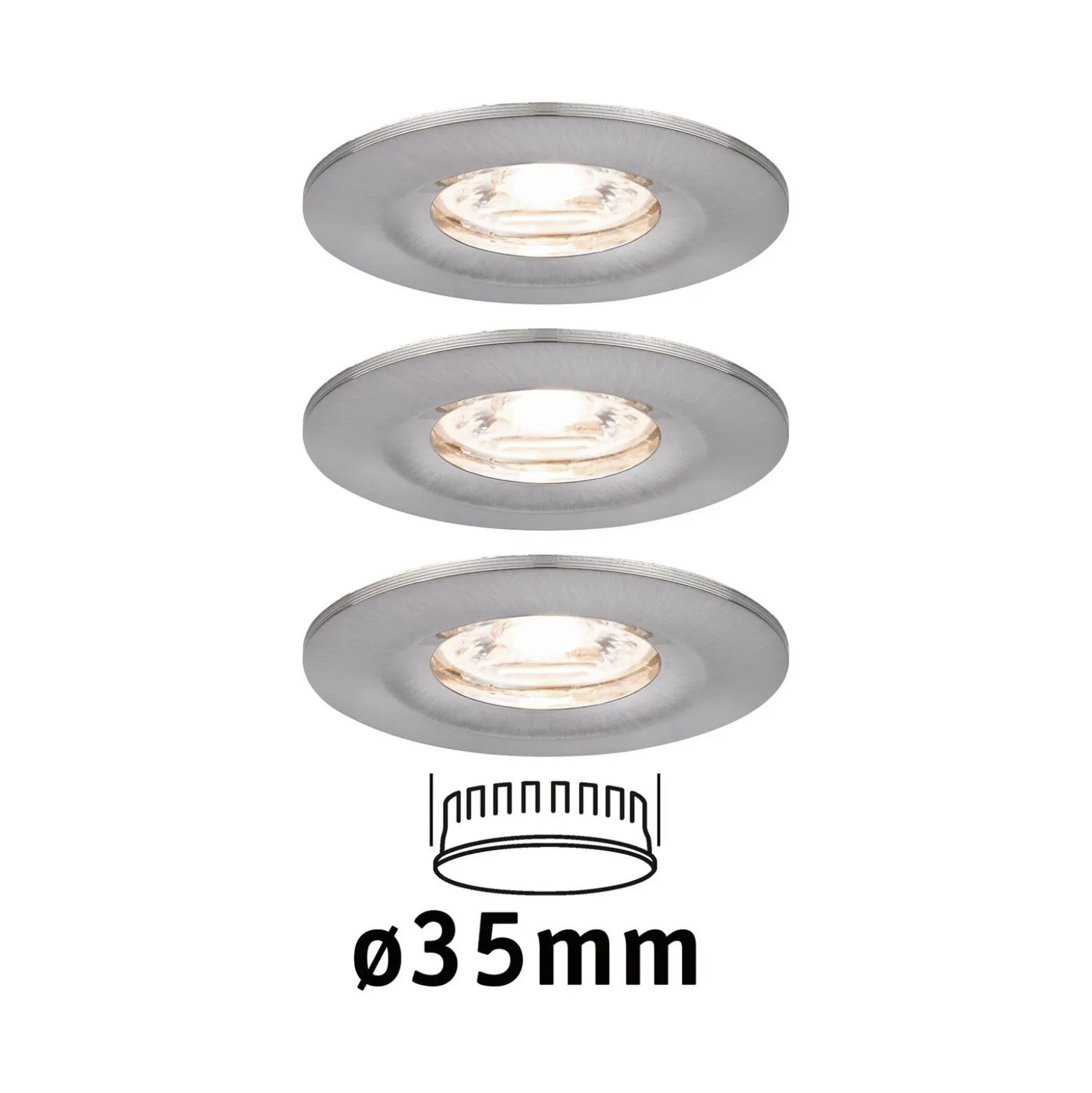 Paulmann Nova mini foco empotrado 3 ud IP44 hierro