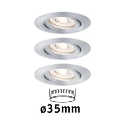Paulmann Nova mini foco empotrado 3, gira aluminio