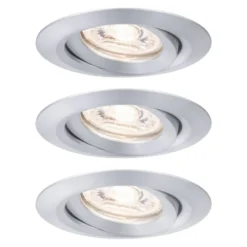 Paulmann Nova mini foco empotrado 3, gira aluminio