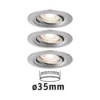 Paulmann Nova mini foco empotrado LED set 3 hierro