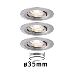 Paulmann Nova mini foco empotrado LED set 3 hierro