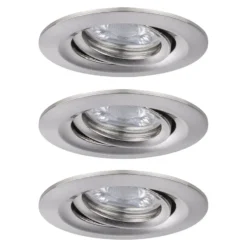 Paulmann Nova mini foco empotrado LED set 3 hierro