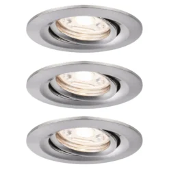 Paulmann Nova mini foco empotrado LED set 3 hierro