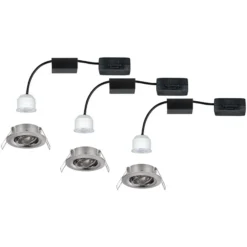 Paulmann Nova mini foco empotrado LED set 3 hierro